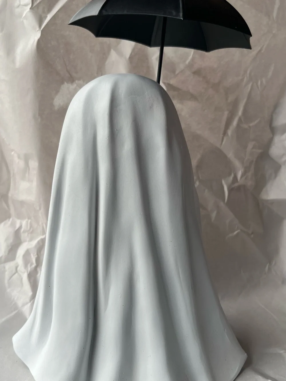 Kids Ghost Costume with Black Cat Accessory - White and Black